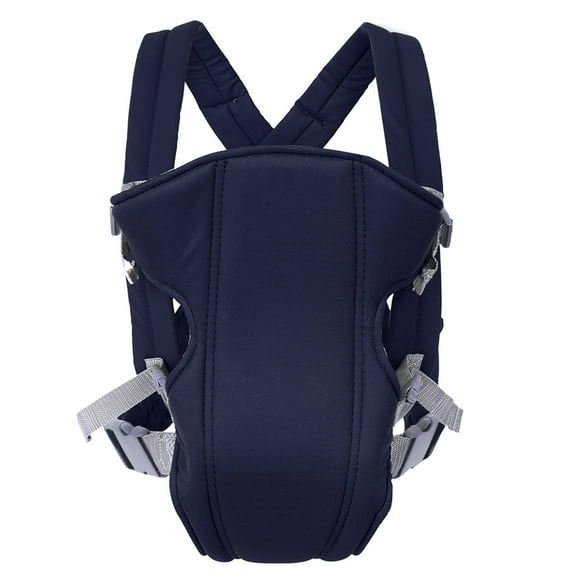 Mochila portabebés para recién nacidos, transpirable, con parte delantera y trasera (azul marino)