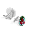 thumbnail image 3 of Cherry Men's Stainless Steel Cufflink Set for Suits and Ties, Shirt Clip Included - Elegant Silver Jewelry for Formal Events, 3 of 6
