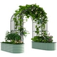 thumbnail image 1 of Outsunny Galvanized Raised Garden Beds with Arch Trellis, 1 of 10
