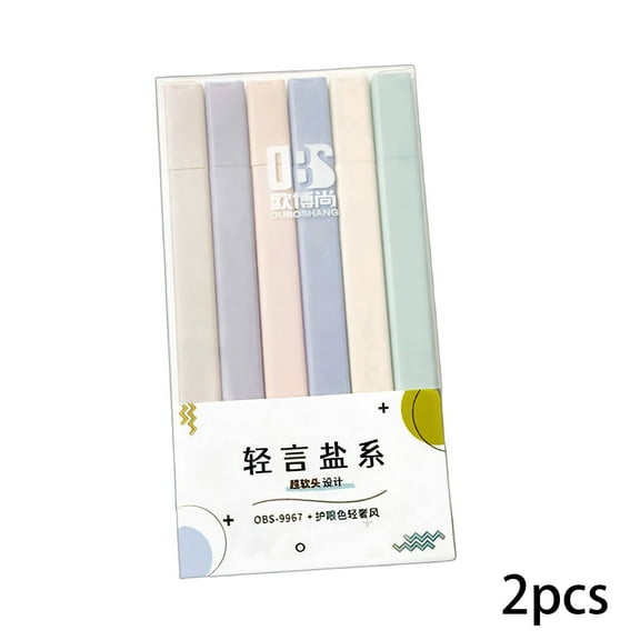 CCOCC 2Pcs Double-Ended Pastel Highlighters - Macaron Colors, Bible-Friendly, Style 1