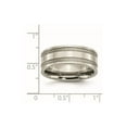 thumbnail image 2 of Titanium Grooved 8mm Brushed Polished Band Ring Size 10.5 Ring for Women and Men, 2 of 2