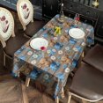 thumbnail image 2 of Brown Highland Cow Blue Bucket Flower Pattern Rectangle Tablecloth 60"x102",Waterproof Polyester Rectangle Table Cloth, Wipeable Spillproof Polyester Tablecloth for Dining, Camping, Indoor and Outdoor, 2 of 6