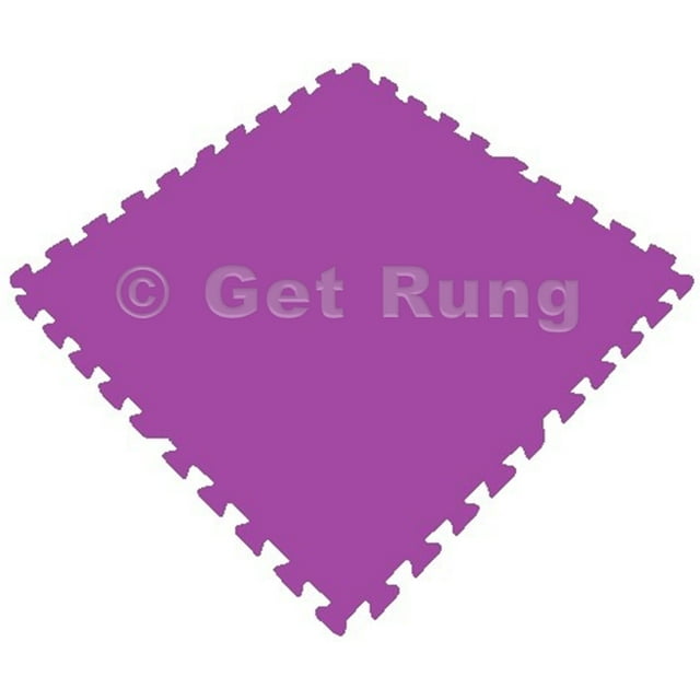 Get Rung Fitness Mat with Interlocking Foam Tiles for Gym Flooring. Excellent for Pilates, Yoga, Aerobic Cardio Work Outs and Kids Playrooms. Perfect Exercise Mat(PURPLE, 96SQFT)