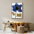 thumbnail image 3 of wall26 Framed Canvas Wall Art Large Blue and Brown Flowers Floral Plants Watercolor Abstract Contemporary Expressive for Living Room, Bedroom, Office - 16x24 inches, 3 of 4