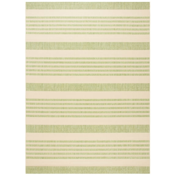 Safavieh Courtyard Caroline Striped Indoor/Outdoor Area Rug, Beige/Sweet Pea, 9' x 12'