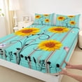 thumbnail image 3 of Castle Fairy Teens Floral Sunflowers Full Size Sheets,Butterflies Flowers Bed Sheets, 3 of 7