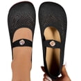 thumbnail image 2 of Domuza Women's Breathable Mesh Slip-On Shoes with Hollow Out Design, 2026 Summer Round Toe Flat Sole for Comfortable Wear Black 8（EU-40）, 2 of 3