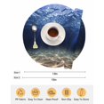 thumbnail image 6 of 13 Inch Round Placemats Set of 4, Navy Blue Ocean Waves Non Slip Heat Insulation PP Table Mats, Summer Beach Coastal Abstract Washable Place Mats for Kitchen Dining Party Table Decor, 6 of 7
