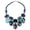 Blue-Purple, variant on Round Multicolor Agate Mosaic Bib Statement Necklace