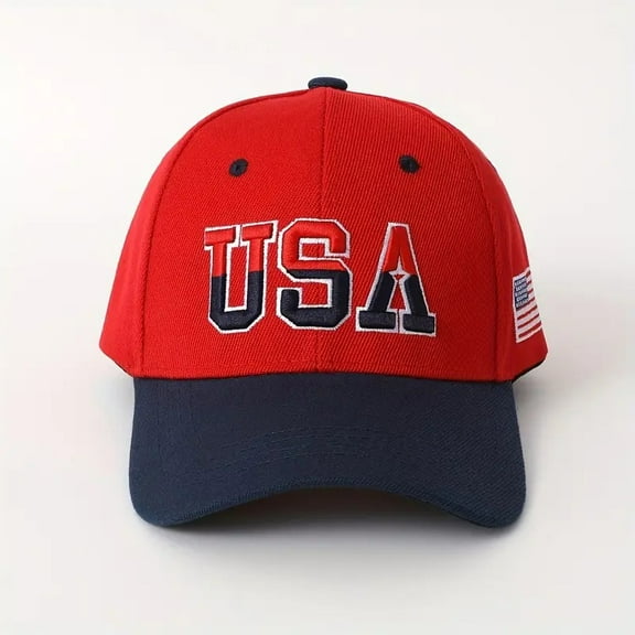 Boys' Adjustable Baseball Cap – USA Flag Embroidered, Lightweight Breathable Polyester Cap for All Seasons