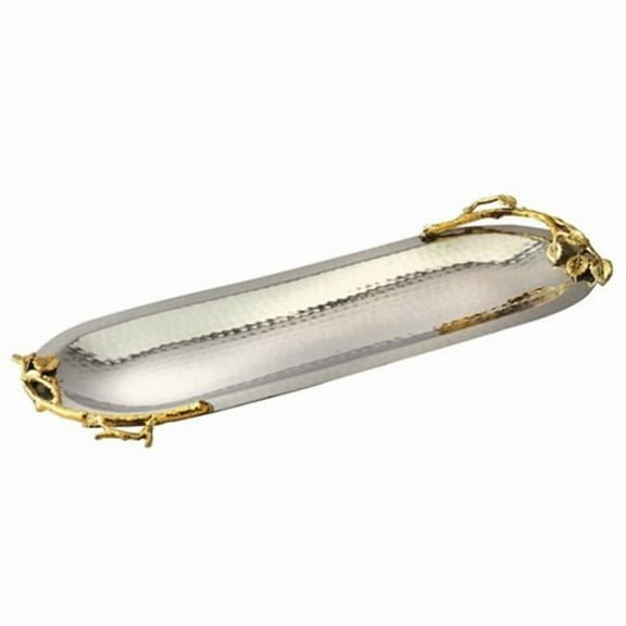Leeber 70036 Elegance Gilt Leaf Long Oval Dish, 17 x 6 in.
