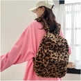 thumbnail image 5 of Fuzzy Cheetah Cute Backpack, Y2k Purse Fleece Chic Bookbag Trendy Aesthetic Coquette Daypack 90s Purse, 5 of 5