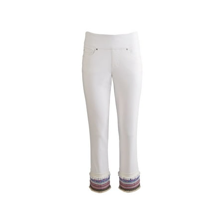 JAG Women's Peri Boho Embellished Jeans - Straight Leg Cropped Pants -