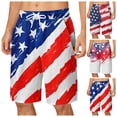 thumbnail image 5 of Men's Shorts Independence Day Men's Shorts Summer Lace Up Loose Comfort Red Blue Flag Print Casual Shorts Mens Pants White XXL, 5 of 5