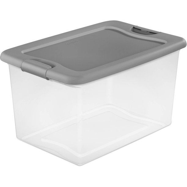 Sterilite 64Quart Latching Box, Titanium (Available in Case of 6 or