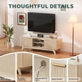 thumbnail image 3 of Jableast 57" Fluted TV Stand, Media Console Table with Adjustable Shelves & Power Outlet, Mid-Century Modern Entertainment Center for Living Room, Natural Wood, 3 of 9
