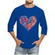 thumbnail image 5 of Camisas de Manga Larga para los Hombres Día de San Valentín Impresión Cuello Redondo Moda Casual, Mezcla de Poliéster de Lino de Algodón para Primavera Verano, 5 of 8