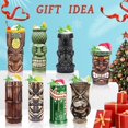 thumbnail image 4 of Juego de 8 vasos tiki de cerámica para cócteles LINALL, 4 of 6