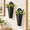 Black, variant on Set of 2 White Metal Wall Mounted Planters Hanging Vase for Decor