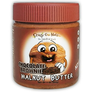 Crazy Go Nuts Walnut Butter - Chocolate Brownie, 9 oz (1-Pack) - Healthy Snacks, Keto, Vegan, Low Carb, Gluten Free, Superfood