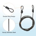 thumbnail image 3 of Uxcell Security Steel Cable Lock Safety Cable Flexible Wire Rope Luggage Lock Vinyl Coated Braided Steel Grey 6.6feet, 3 of 6