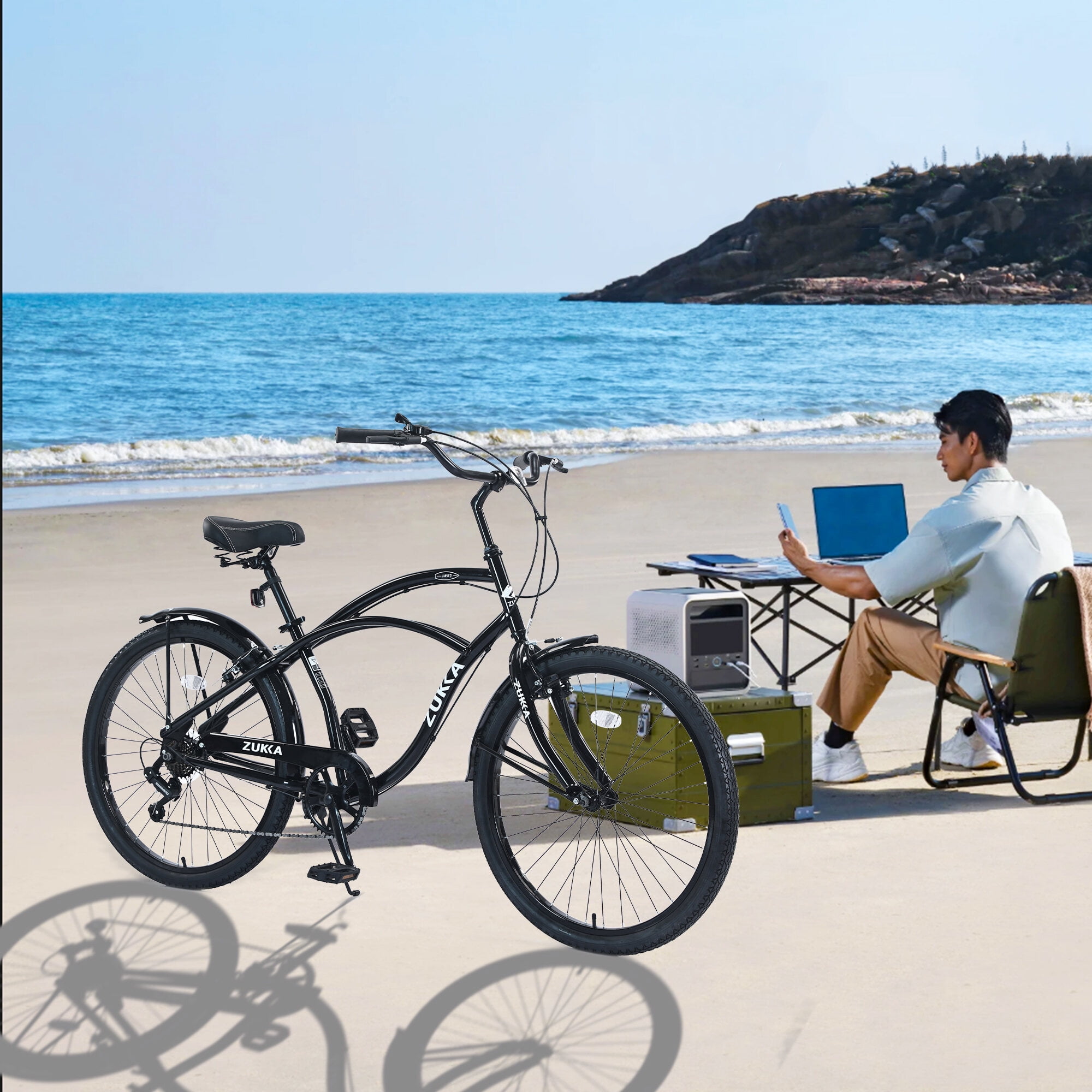 Mountain Bikes 7 Speed Bicycles 26"Inch Multiple Colors Men's Beach Cruiser Bike,Hybrid Bikes