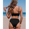 thumbnail image 4 of Roaso Women's Sexy V Neck Bikini Set Bohemia Twist Woven 2 Piece Bathing Suit, 4 of 6