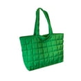 thumbnail image 5 of Quilted Puffer Tote Bag for Women Lightweight Nylon Shoulder Bag with Zipper Closure Large Capacity Durable Polyester Lining Perfect Work Commute Travel FAJHHA | Green, 5 of 8