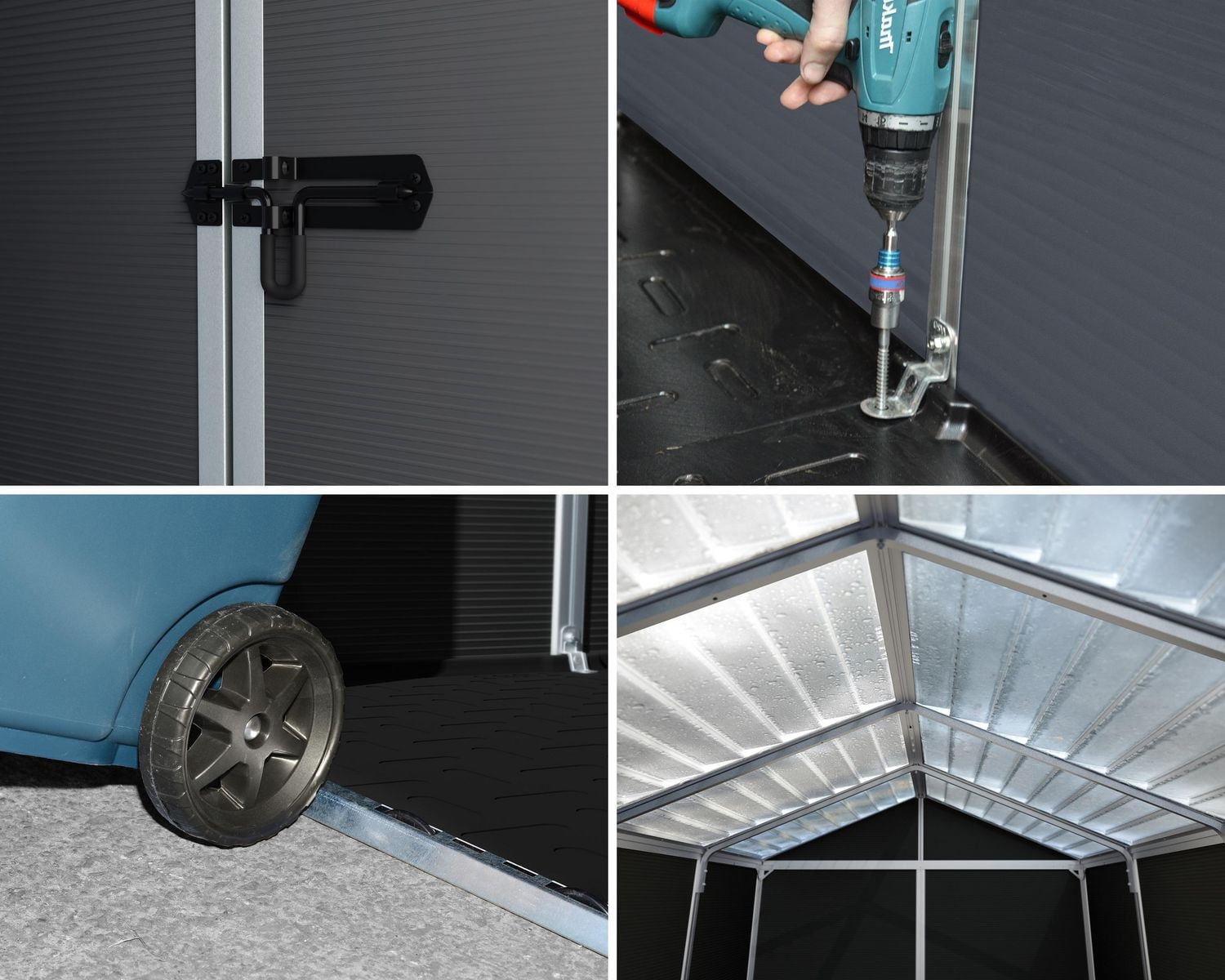 Rubicon 6 ft. x 5 ft. Dark Gray Garden Storage Shed