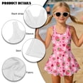 thumbnail image 5 of Uorisanigo Cute Strawberry Kids Swimsuits for Girls One Piece Bathing Suit Swimwear Size 3-4 Back Strap Beach Swim Dress Pool Party, 5 of 6