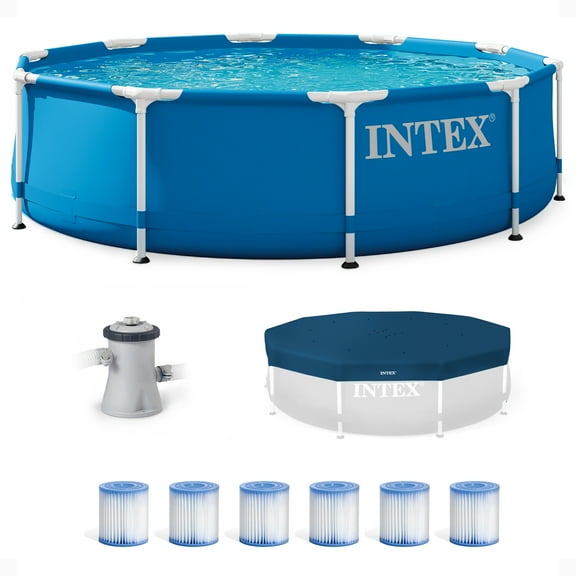 INTEX Metal Frame Pool Set with Cover & Type H Filter Cartridge (6 pack)