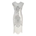 thumbnail image 1 of Vestido vintage de mujer de 1920 con lentejuelas y borlas de cuentas, vestido de banquete ligero de lujo para fiesta de cóctel y noche, 1 of 6