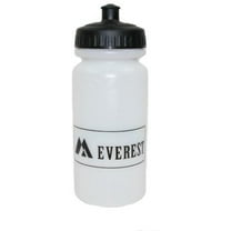 Everest 20 oz White and Black Plastic Water Bottle with Pull Top Lid