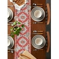 thumbnail image 3 of Table Runner 120 Inches Long for Kitchen Dining, Orange Red Boho Dresser Scarf Farmhouse, Dining Table Decorations for Wedding/Parties, Vintage Flower Tribal Distressed Printed 13 x 120 In, 3 of 8