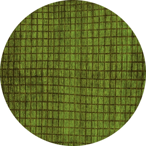 Ahgly Company Indoor Round Oriental Green Modern Area Rugs, 4' Round