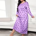 thumbnail image 1 of LSLJS Women's Spring Round Collar Long Sleeve Printed Large Size Loose Casual Dress, 1 of 3