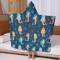 thumbnail image 5 of Dark Blue Mermaid Pattern Hooded Bath Towel，60"x35" for Ages 3 To 12 Kids, Quick Dry Lightweight Soft Microfiber Hood Beach Towel Cover Up for Kids, 5 of 7