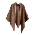thumbnail image 2 of Women's Shawl Wraps Fall Winter Warm Scarf Lounge Cardigan Open Front Poncho Cape Brown Free, 2 of 3