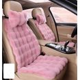 thumbnail image 2 of Fundas de asiento de coche cálidas de invierno con piel de conejo artificial, cojines de lana sintética suave para coches, camiones, SUV y furgonetas, color rosa intenso, 2 of 5