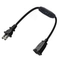 thumbnail image 4 of Cable de extensión,Cable de extensión polarizado de 2 clavijas con interruptor,Cable de extensión de 2 salidas con interruptor de 0,3 metros,Interruptor Cable de extensión Negro 13A, 4 of 7