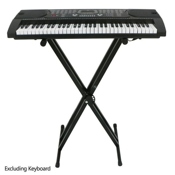 Hyxoo Adjustable Electric Piano Keyboard X-Stand - Metal Dual Tube Rack for Stable & Flexible Instrument Support