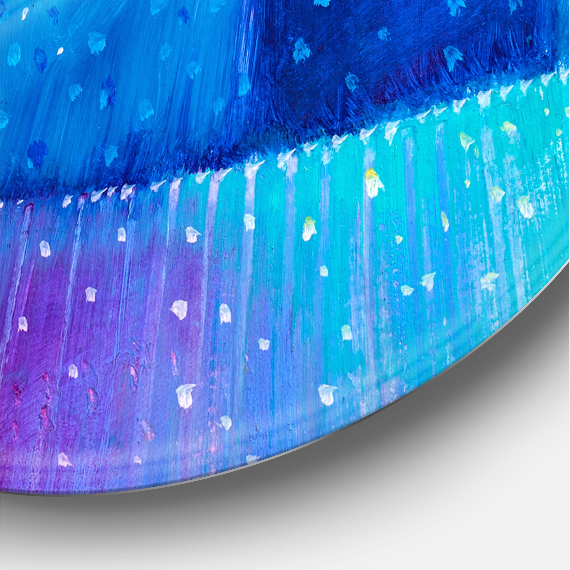Designart 'Ornamental Colourful Trees X' Modern Circle Metal Wall Art 23x23 - Disc of 23