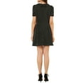 thumbnail image 3 of INSPIRE CHIC Women's Puff Sleeve Dresses Peter Pan Collar Chiffon Mini Dress M Black, 3 of 7