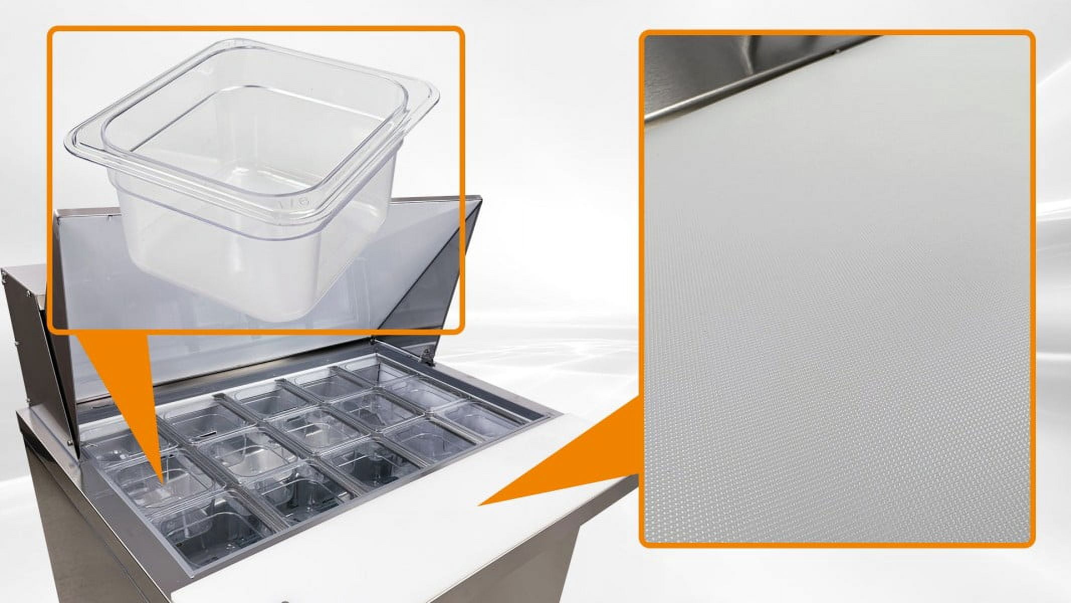 Cooler Depot 36 Inches Stainless Steel Commercial Prep Table Mega Top Refrigerator  Sandwich Salad Table