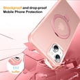 thumbnail image 2 of for iPhone 14 Case with Stand [ Grade Drop Tested][Compatible with Magnet] Ring Translucent Slim Hard Back Soft Edge, Pink, 2 of 12