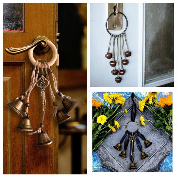 MORESEC under $5 3Pcs Wind Chime, Vintage Wind Chimes Keys Doorbell,Home Protection Decorative Hanging Bells,Retro Style Door Entry Chime,Feng Shui Home Decor Accessory,Musical Wind Chime Ornament