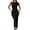 Black, variant on Casual Summer Dresses For Women Solid Color Round Neck Bodycon Casual Elegant Slim Fit Stretchy Midi Daily Wear And Outings Short Sleeve Stylish Dress