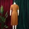 thumbnail image 5 of AURA Plus Size Summer V Neck Pleated A Line Dress High Waist Elegant Midi Party Dress XL XXXL, 5 of 8