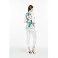 thumbnail image 3 of Hawaii Hangover Women's Hawaiian Stretchy 3/4 Sleeve Crew Neck Shirt in Mint Forest M, 3 of 5