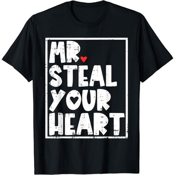 Mr Steal Your Heart Valentines Day Funny V-Day Boys Kids T-Shirt